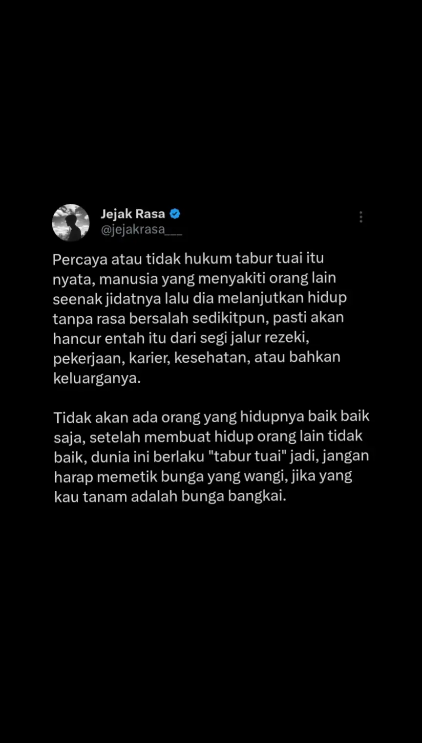 aku percaya bgt, mereka yg nyakitin org lain secara langsung atau lewat sosmed akan ngerasain sakitnya juga #relateable #motivation #mindset #qoutesoftheday #realtionship #Relationship #trauma #trustissues #broken  #brokenheart #patah #patahhati #mental #MentalHealth #selflove #mood #overthinking #sad #sadstory #sadvibes #sadsong #sadvibes🥀 #qoute #qoutes #qoutestory #galau #galaubrutal #tweet #sajak #katakata #qoutesaestetic  #fyp #foryou  #masukberanda #foryoupage #xbyzca #selfhealing #psikolog #katabijak #sajakcinta #sadnes #musicontiktok #storytime #4u #qoutestory #lovestory #terpatahterluka #tweets #taburtuai #taburtuaiitunyata #karma 