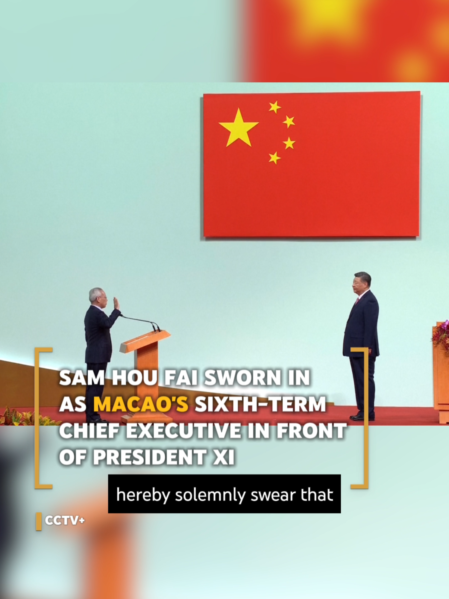 Sam Hou Fai was sworn in as the sixth Chief Executive of the Macao Special Administrative Region of China on Friday in the presence of Xi Jinping. Today also marks the 25th anniversary of Macau's return to the motherland. #macau #china #xijingping #澳門 #news #fyp #chinatrend #chinanews