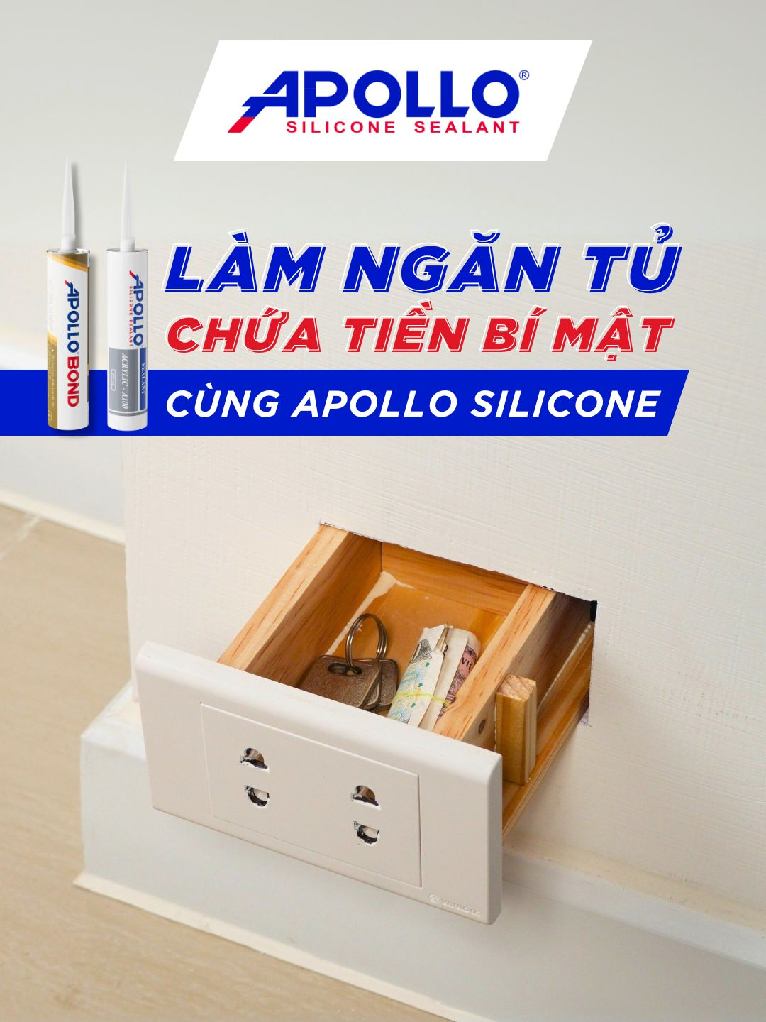 Tự làm ngăn kéo bí mật trong nhà siêu dễ với Apollo Bond #DIY #LamNganBiMat #ApolloBond #LearnOnTikTok #XuHuong #ApolloSilicone