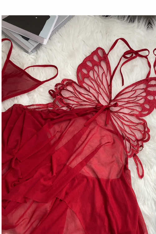 Sleep like a butterfly 🦋  #blissnightwear #fashion #sleepdress #sale #product #womanwear #gift #payday #butterfly#red #nightdress #dress #cozy