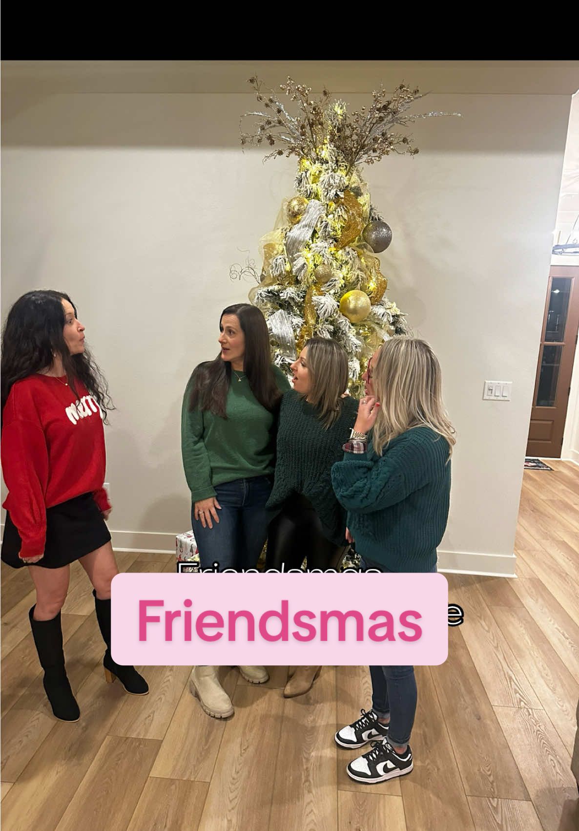 It started with me not getting the memo that we were wearing green, then champagne, then Christmas presents and then dinner! ##creatorsearchinsights##friendsmas##friendship##friendsgoals##friendships##christmasparty