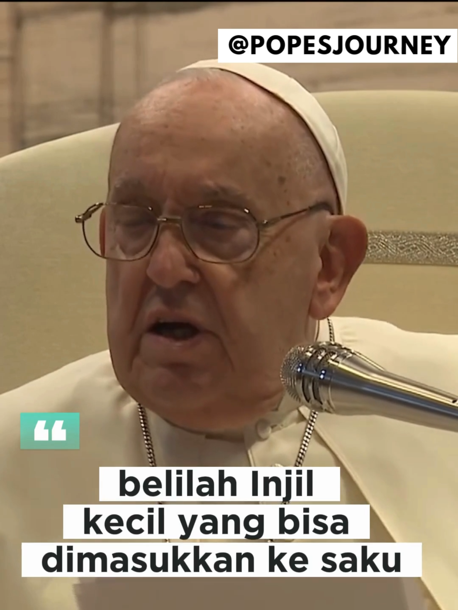 Paus menekankan bahwa Injil, keheningan, dan pelayanan kepada sesama adalah tiga tanda yang mendefinisikan sebuah perjalanan ziarah😇 #arsjadrasjid #PopeFrancis #pausfransiskus #katolikindonesia #katolik #KatolikkuKeren #firmantuhan #gospel