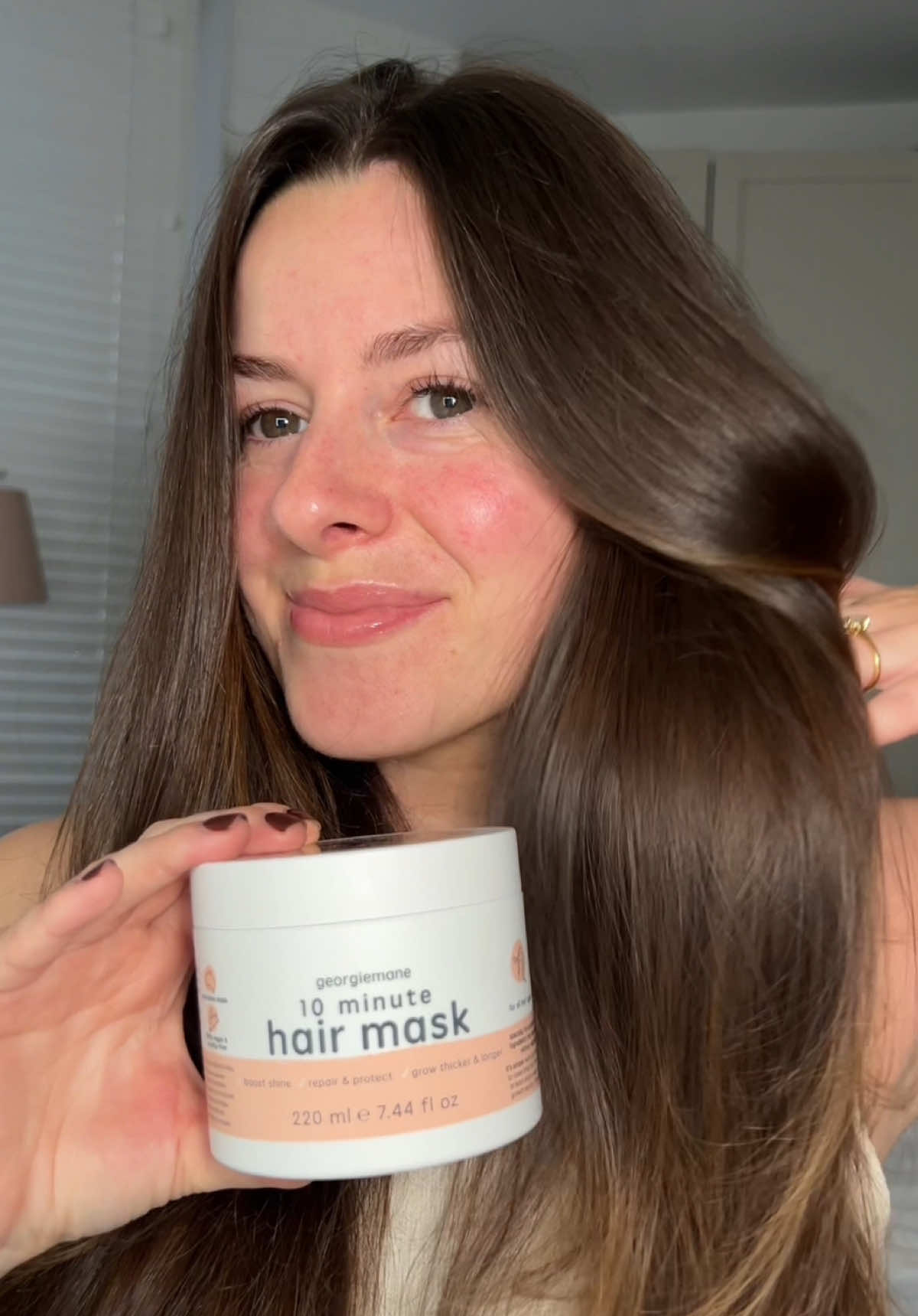 Okay so ive been keeping a secret… heres how i turn my dry hair into thick and glossy locks!! Using @georgiemane 10 minute hair mask ✨ #gifted #georgiemane #hair #hairtrends #hairproducts #hairtiktok #hairtransformations #haircare