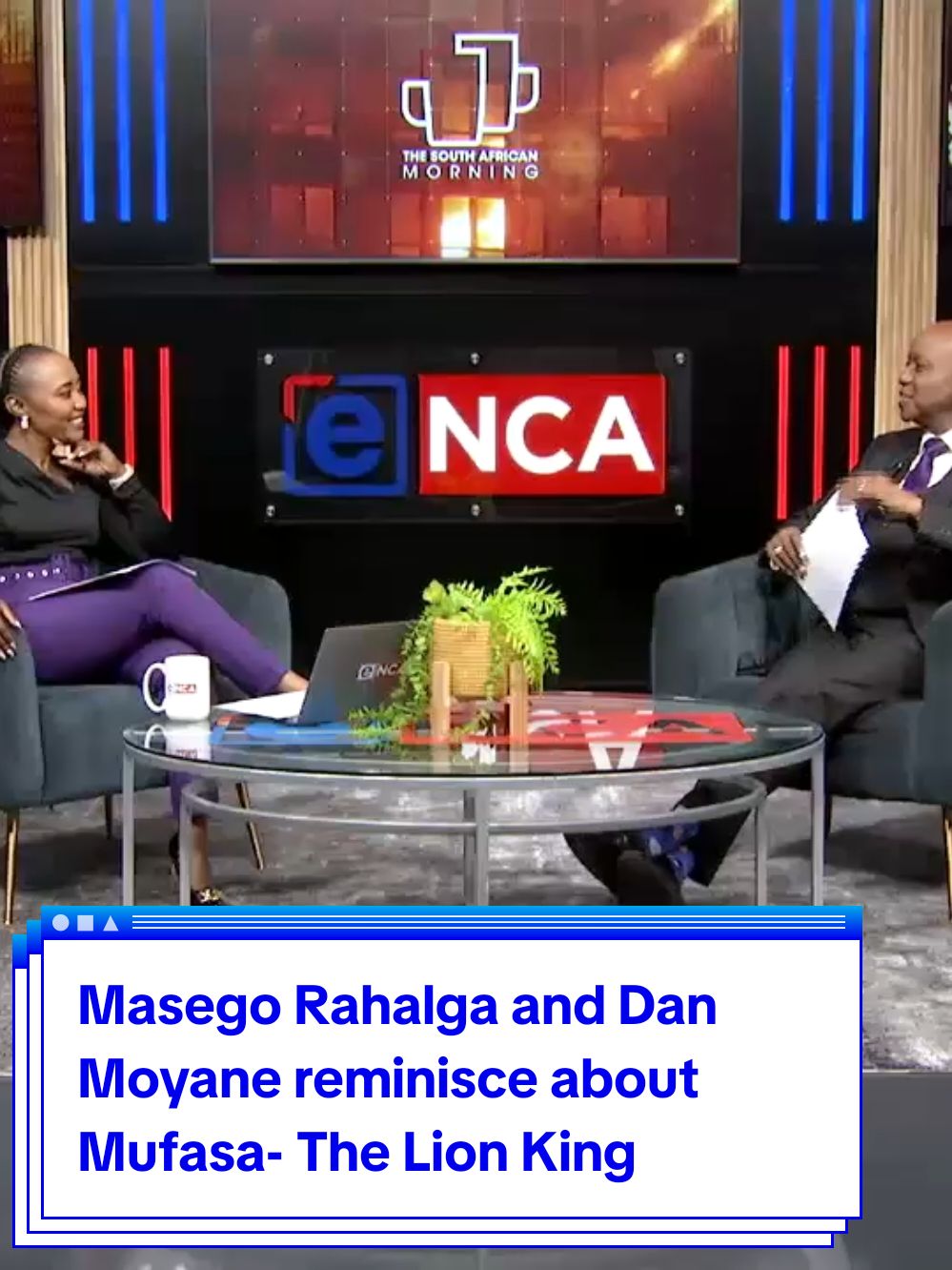 Masego Rahalga and Dan Moyane reminisce about Mufasa- The Lion King. #eNCA #DStv403