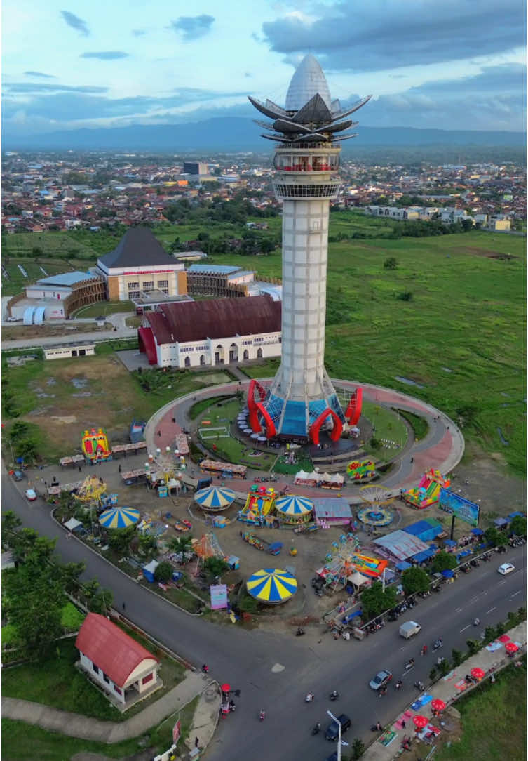 Menara teratai bagusnya view siang atau malem? #fypシ #foryou #hits #views #menaraterataipurwokerto #drone #dji #mini3 