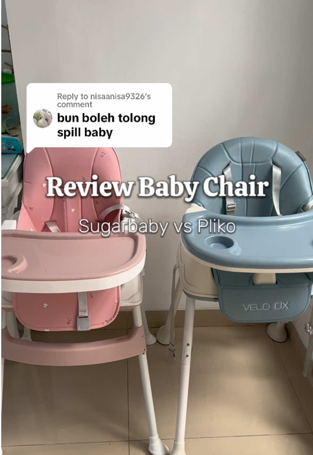 Replying to @nisaanisa9326 baby chair yg dipake baby di video yg pliko yaah, tp sekalian aku tunjukin rekomendasi lain buat pembanding moms #babychair #kursimakanbayi 