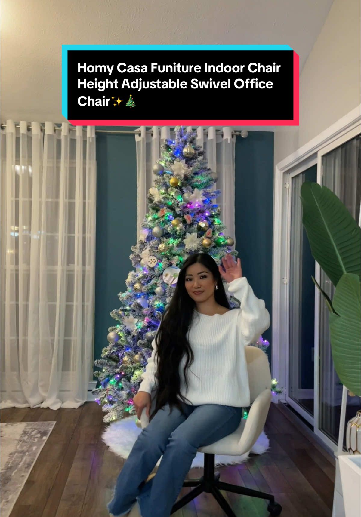 Homy Casa Adjustable Swivel Office Chair✨🎄#officechair #chair #funiture #christmasgift #christmas #holiday #holidaycountdown #TikTokShop #goviralgo 