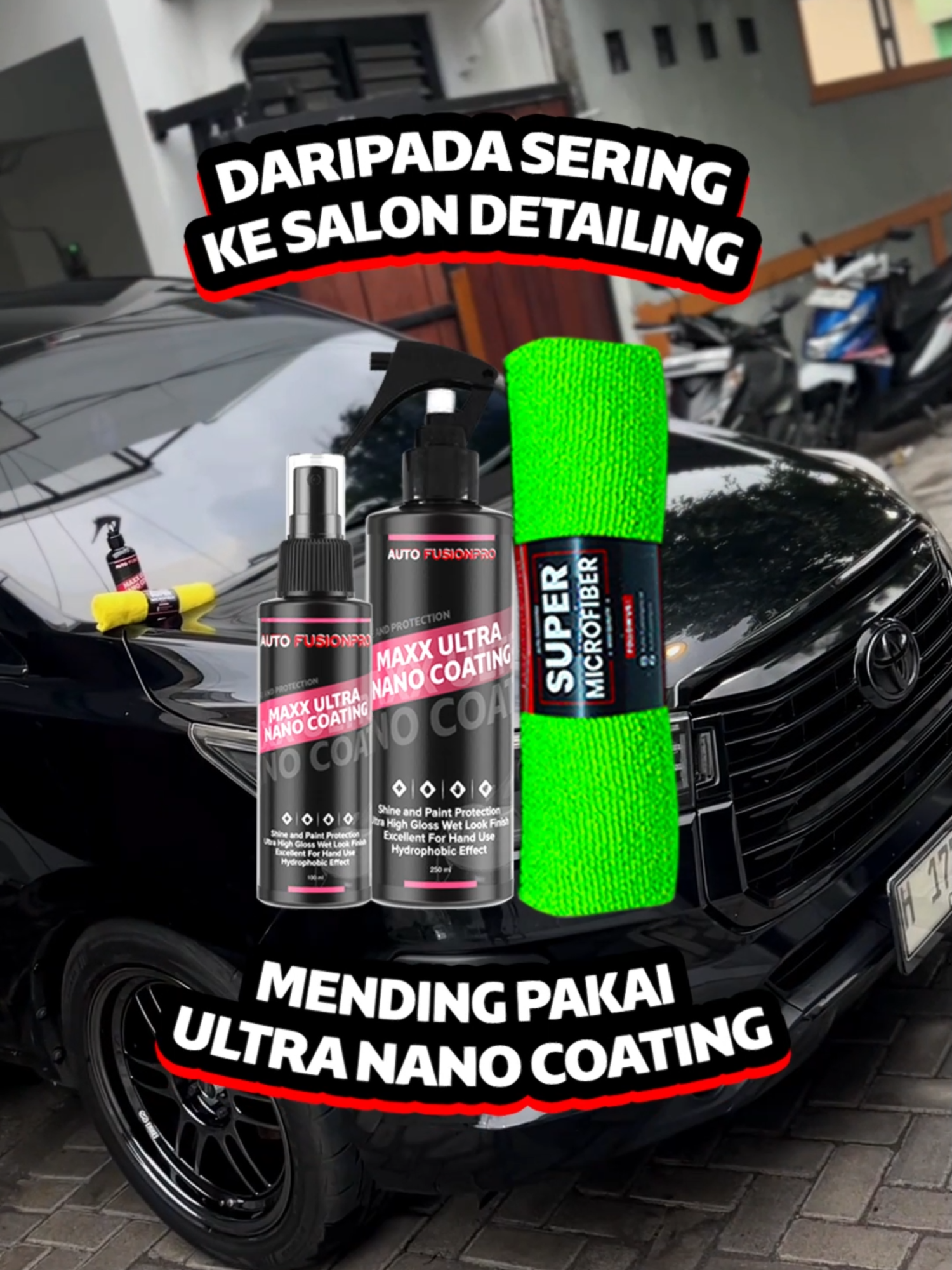 daripada sering ke salon detailing, mending pakai Ultra Nano Coating. bikin kilap mobil bertahun-tahun dan hemat jutaan rupiah #pengkilapbodymobil #ultrananocoating #innovareborn #fortuner #pajero #diesel2gd