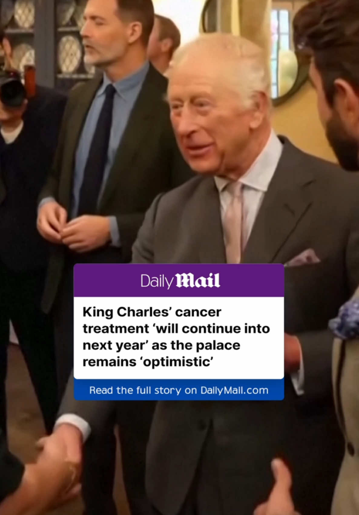 King Charles will continue to need cancer treatment in 2025 and according to a Buckingham Palace source, the 76-year-old's health is still being 'managed' but is 'moving in a positive direction'. His Majesty intends to return to a full programme of public duties next year. This will include 'exciting' UK and international visits in the first half of 2025, the insider said. Charles has increased his engagements recently, including a visit to Apple's London HQ and a meeting with CEO Tim Cook. 'You could almost forget at the start of the year this was a man that faced the shock of being diagnosed with cancer', a source said to Sky News. Charles has been carrying on with his duties despite facing a personally challenging year in which both he and the Princess of Wales were diagnosed with cancer. #royals #kingcharles #cancer #treatment #buckinghampalace 