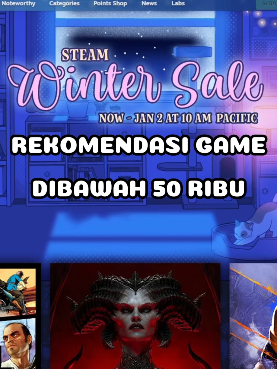 REKOMENDASI GAME DIBAWAH 50 RIBU. WINTER SALE 2024!!! #fyp #natal #christmas #newyear #diskon #game #wintersale #steam 