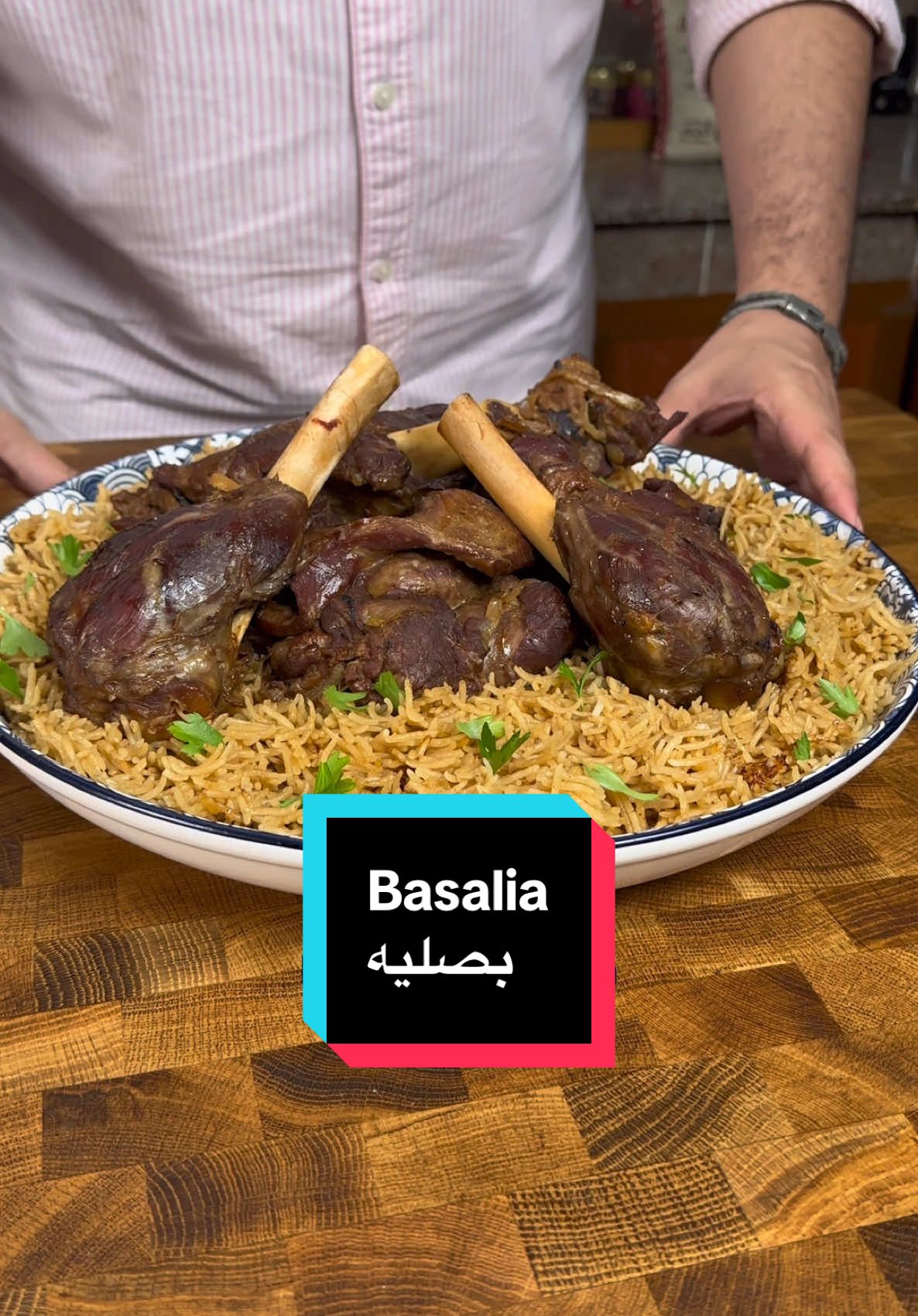 Basalia (بصليه) A recipe that used your onions for the month Ingredients: - 1 kg onions sliced - 2 kg lamb pieces - 1 tomato sliced - 2 heads of garlic - 3 chilies - 2 cinnamon sticks - 2 bay leaves - peppercorns - cloves - 2 cups @canarybasmati  - add the sliced onion. Tomato. Garlic and chili to the pot. Top it with the lamb pieces. - season with salt and add the aromatics. Place it on the lowest heat possible for up to 2 or even 3 hours or till the meat is extremely tender. ( if you have a pressure cooker it would cut the cooking time in half or less. And you wouldnt worry much about the water level. But in a pot just keep an eye on it from time to time and if it needs water add a few splashes) - remove the meat from the pot and broil it in the oven. Strain the stock. - wash and soak 2 cups of @canarybasmati for about 30 minutes then add it to the pot with the stock. Make sure its about 1/2 cm above the rice. Add water if needed. - once it boils and the rice starts soaking the stock. Drop the heat to a simmer. Cover and let it cook for 20 minutes. - to make the basalia salsa. Blend the remaining onions with a few cloves of fresh garlic chili and the juice of a lemon. Adjust the consistency with water. - serve it on a serving plate. Top it with the lamb pieces. And enjoy. #oman 