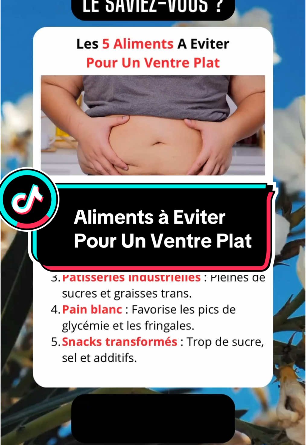 5 Aliments à Eviter Pour Un Ventre Plat ! #ventreplat #obesite #sante #recettenaturelle #africa 