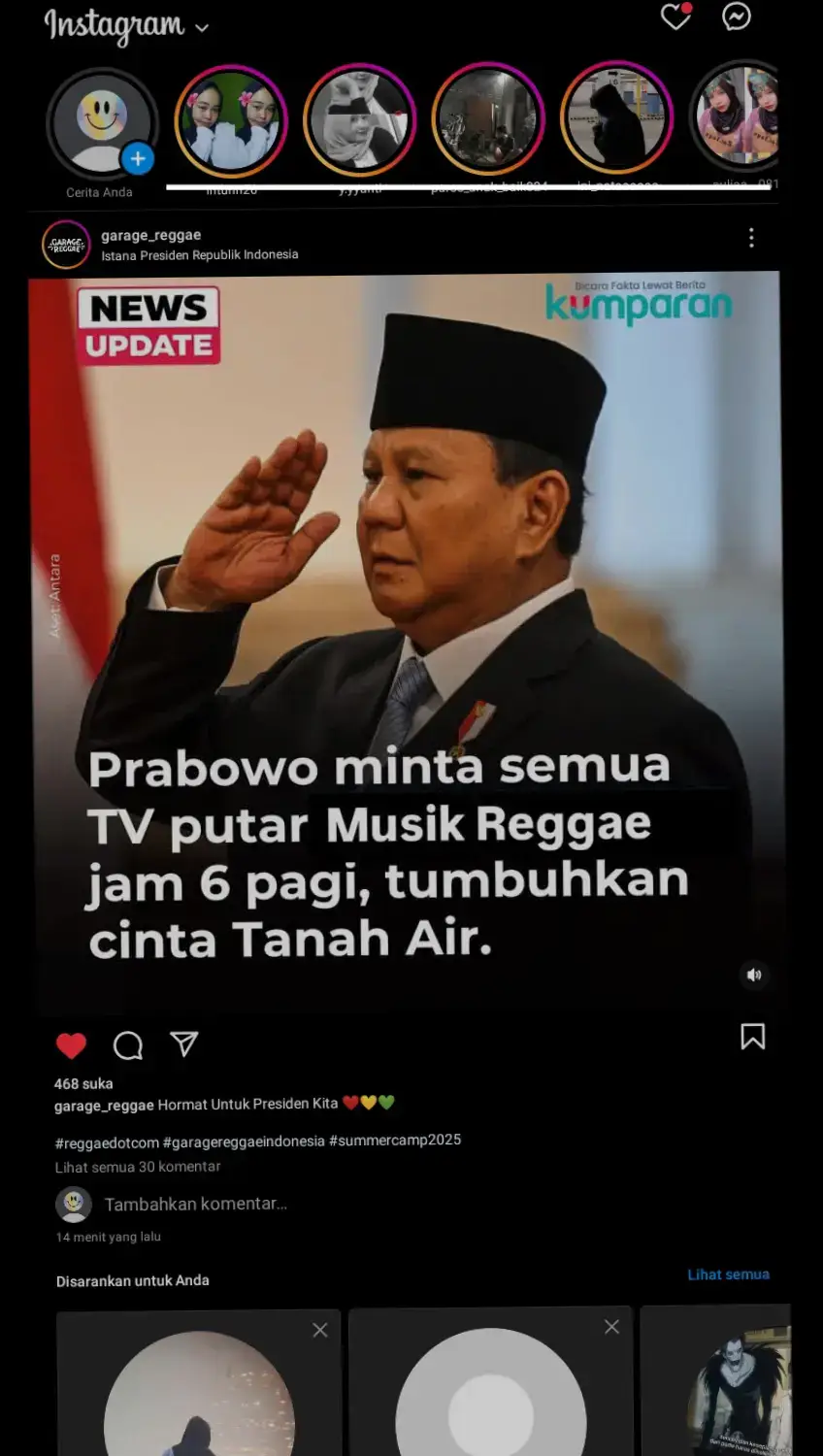 Pak presiden prabowo aja genrenya reggae masa kalian ngga#fyoupage #foryou #4upage #ypfッ #storytime #masukberanda #lewatberanda #pakrabowobobmarley #reggaeton #jamaicastyle #reggaemusic #yoman #rasta #rastaman #rastafara #rastafari #sahbatmarleyjamaika #waktuindonesiarreggae 