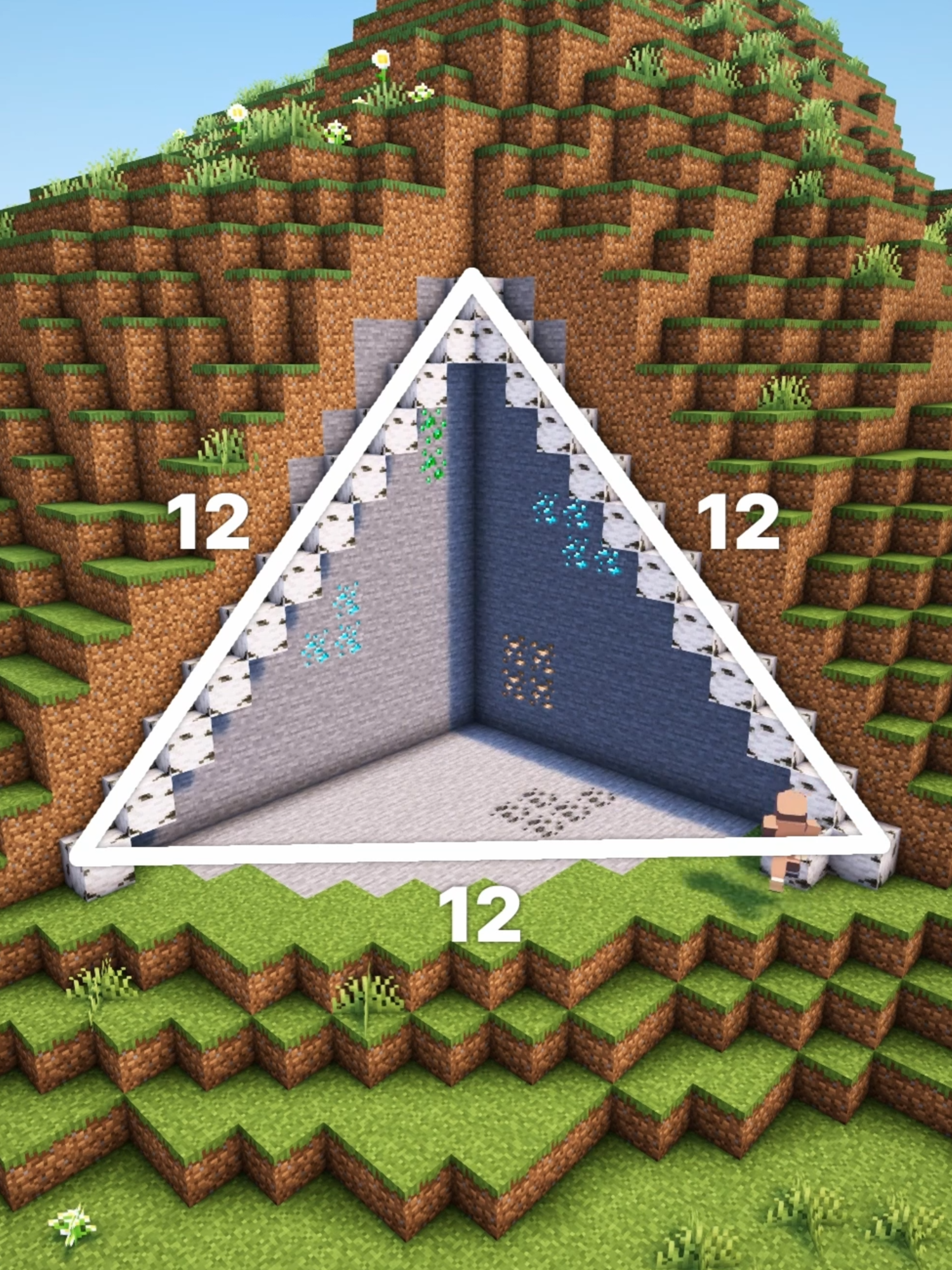 Minecraft Triangle Mountain House🏠 For Build and No Music #Minecraft #minecraftbuilding #minecraftbuilds #minecrafttutorial #fyp