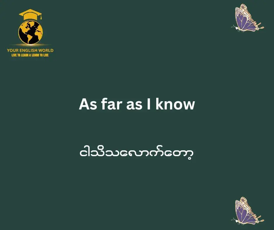 ▶ Speaking အတွက် သိထားသင့်တဲ့ စကားပြောစာကြောင်းလေးတွေကို လေ့လာကြည့်ကြမယ်နော် ။ Let's learn together. #foryou #YourEnglishWorld #englishlearner #learnenglishdaily #learnenglishwithtiktok #englishteacher 