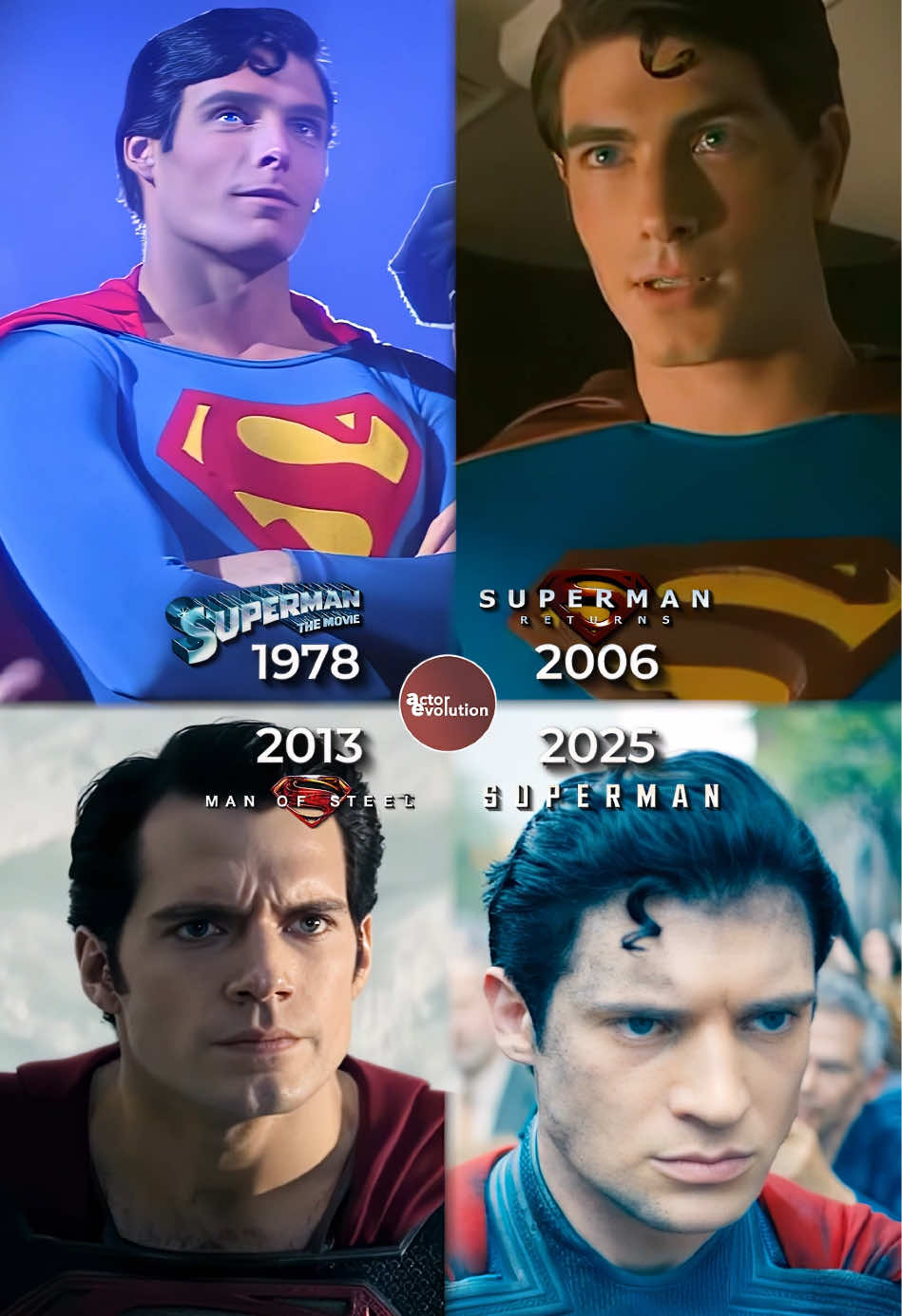 4 actors, 1 iconic role. Best Superman?🦸‍♂️ #clarkkent #superman #actorevolution 