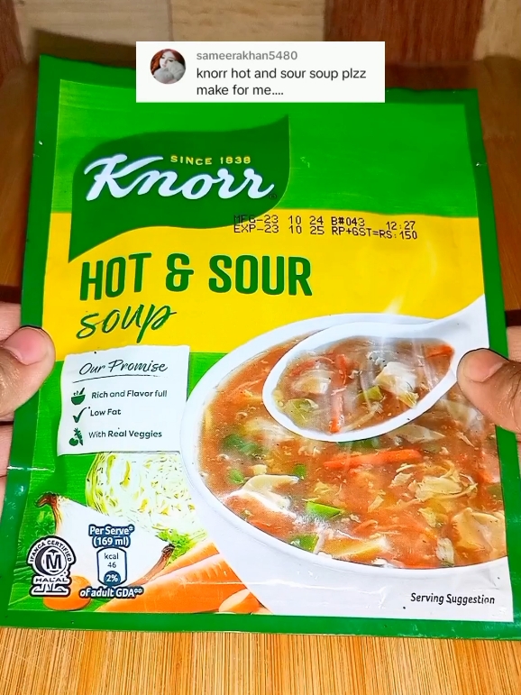 Knorr Hot & Sour Soup 😋 Quick & Easy Instant Soup! . . . #soup #souprecipes #fyp  #souprecipe #soupseason  #souptok #soupytime #4u  #knorr #hotandsoursoup  #foodtable #foodtablepk  #foryou #quickrecipes  #EasyRecipe #foodtiktok  #winter #winterrecipes  #souplover #asmr #viral  #cooking #hotsoup #food 