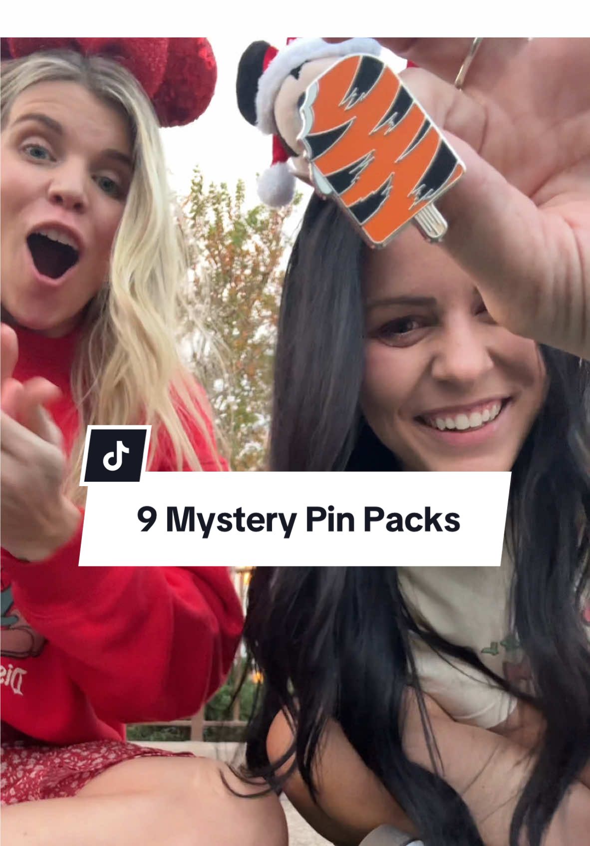 Why is this so thrilling?! Our reactions crack me up 😂 chanelling our inner @Blake Silva again! @Pixie Dust #pintrading #wdw #disneyworld #disneyland #waltdisneyworld #disneypins #disneypintrading #magickingdom #Vlog #disney #disneyvlog #mysterypin 