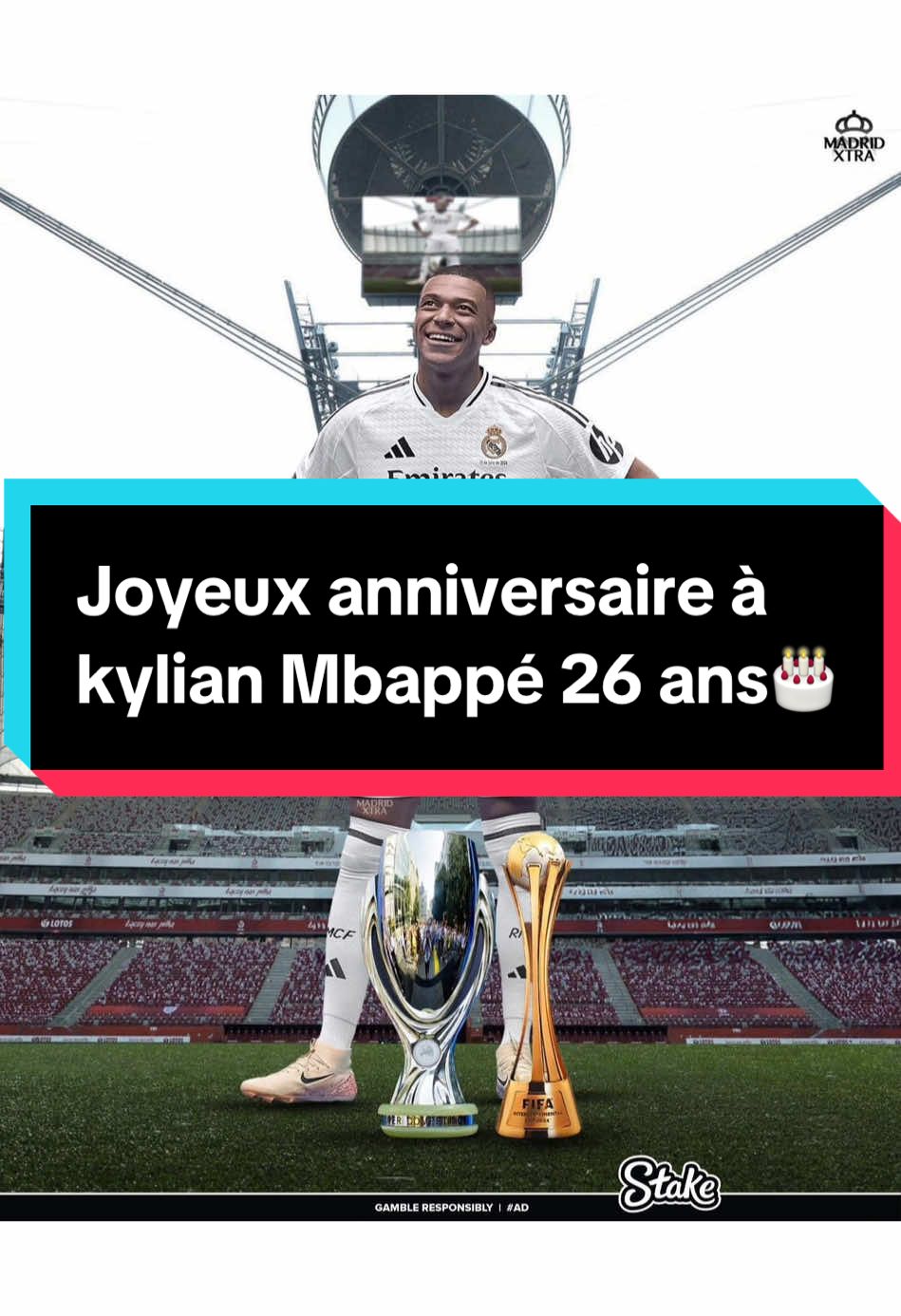 Joyeux anniversaire kylian Mbappé #joyeuxanniversaire #kylianmbappé #halamadrid #footballtiktok #footballskills #mbappe 