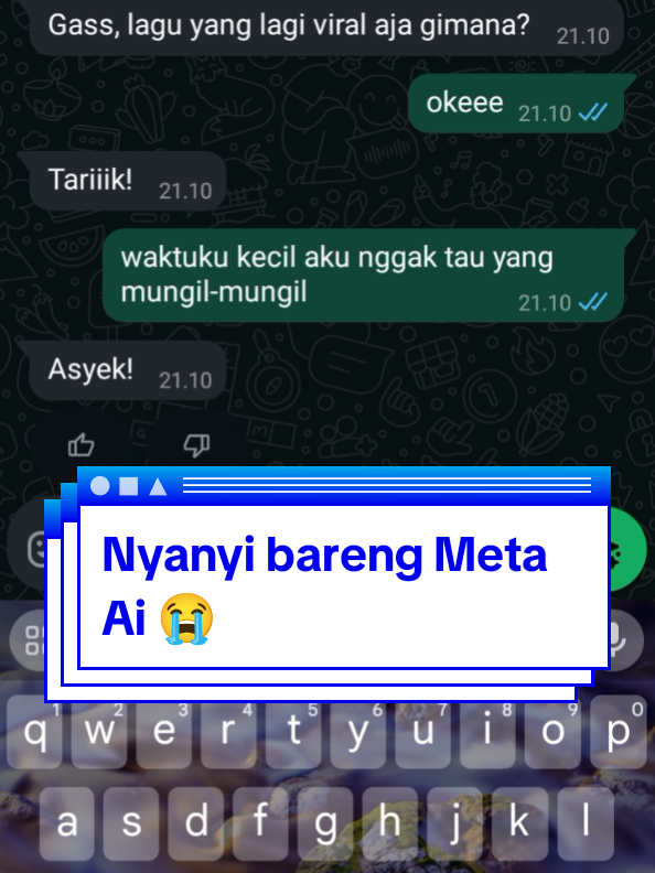 Plis ini lucu banget 😭 #metaaiwhatsapp  #metaai  #meta 