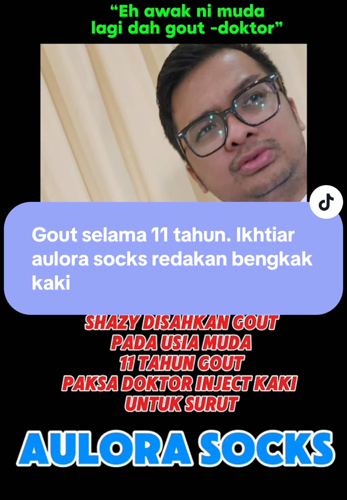 Tuan Shazy disahkan doktor alami gout ketika usia muda. Beliau alami gout selama 11 tahun. Ada masa kaki bengkak dah tak tahan pergi doktor terus minta doktor inject kaki kerana terlalu sakit. Beliau juga terpaksa pantang makan disebabkan sakit beliau. Pada suatu hari isteri beliau mencadangkan beliau untuk pakai #aulorasocks Namun beliau agak skeptikal pada awalnya. Setelah beliau cuba pakai #aulorasocks bengkak di kaki surut selepas 7 jam. Walaupun tidur dalam keadaan kaki yang sakit, beliau percaya teknologi kodenshi yang ada pada #auloraseries membantu lancarkan aliran darah di kaki beliau seterusnya bantu proses penyembuhan.  Jom hana bantu sihat dengan #auloraserieswithkodenshi contact hana di sini 📲 0.1.1.2.8.2.7.7.9.1.9  #aulorabatupahat #beinternational #aulorakerteh #aulorakualaterengganu #aulorasingapore #aulorapantswithkodenshi #auloratestimony #aulorasockstestimoni #kakibengkak #kakigout #kakisakit #CapCut 