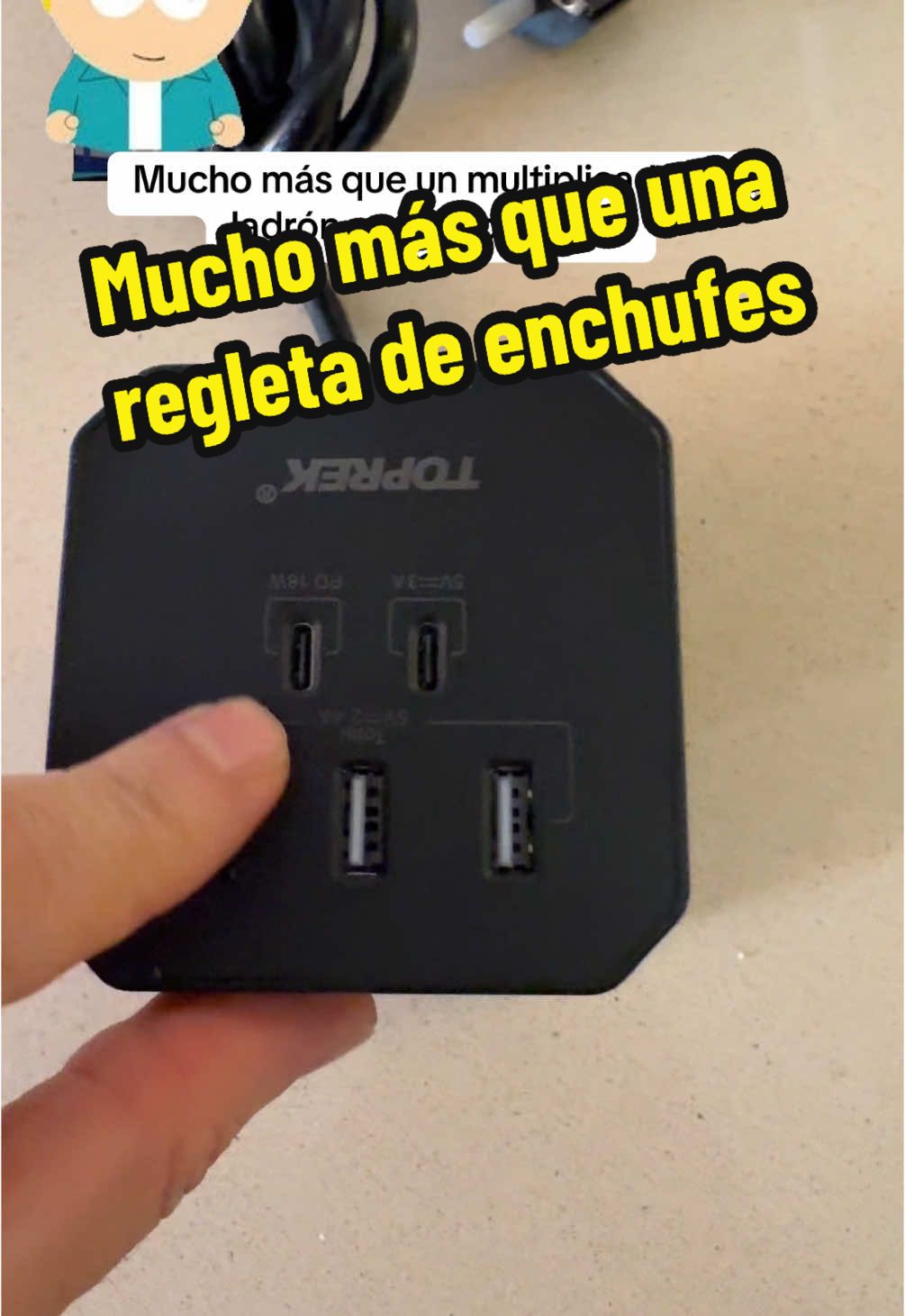 Es mucho más de lo que te puedes imaginar. No es un enchufe o Ladrón como se llame en tu país normal. Tiene protector de entrada de corriente. Tres tipos USB dos tipos C. Carga rápida y cuatro. Enchufes. Un enchufe extraíble con los USB y tipo C. Un interruptor de encendido y apagado. Perfecto para una mesa de cristal o una mesa de madera y que no resbale y tener todo enchufado ahí. #Enchufe #Bounedjah #Solución #Regalo ##AlvaroDeLinares ##RegaloOriginal ##ZPU ##EnchufeOrdenador #EnchufarMóvil ##EnchufarMóvil ##AlvaroDeLinares ##Málaga 