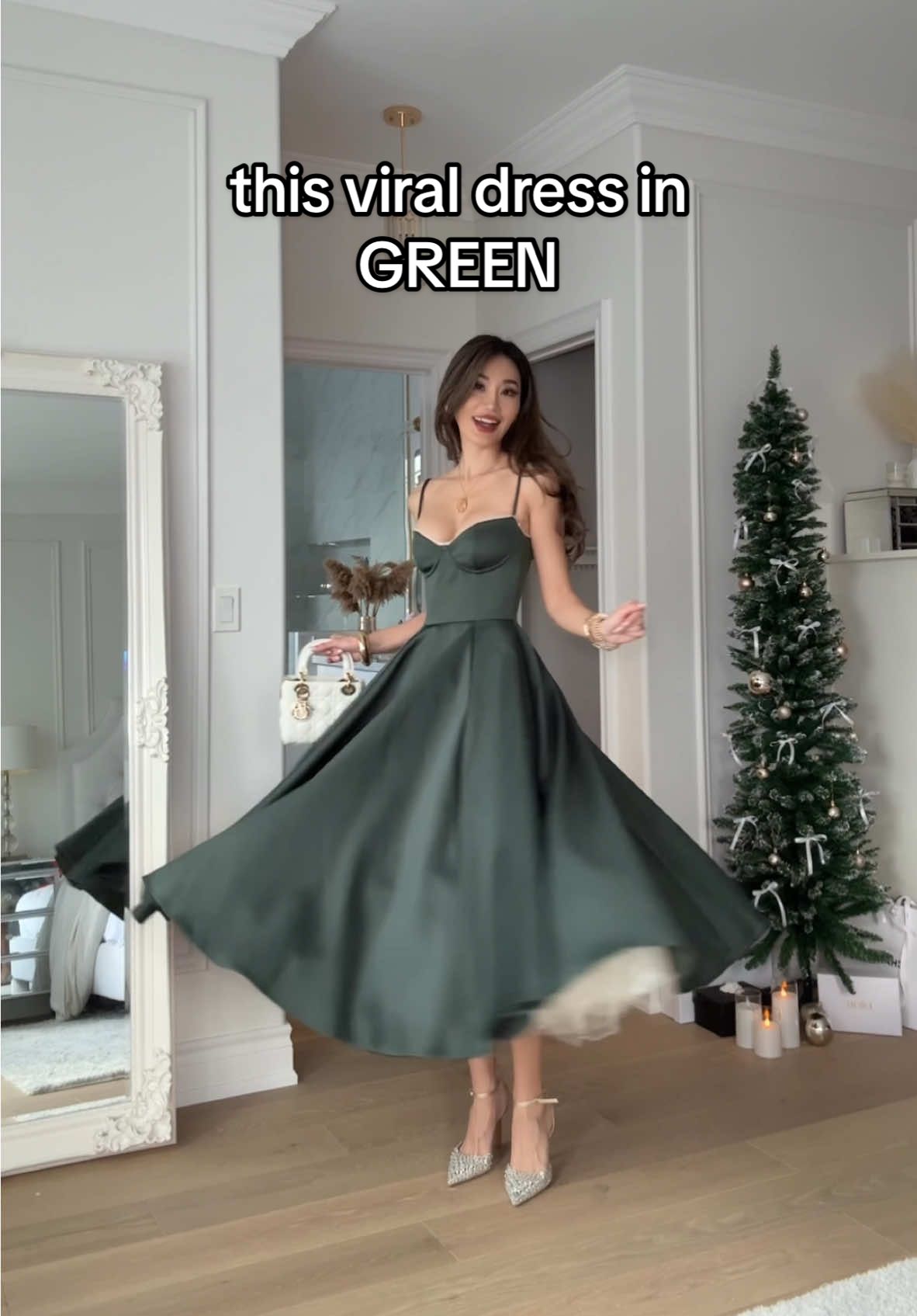 Not a fan of green until now 😭 @houseofcb #dress #style #fypp #viraldress 