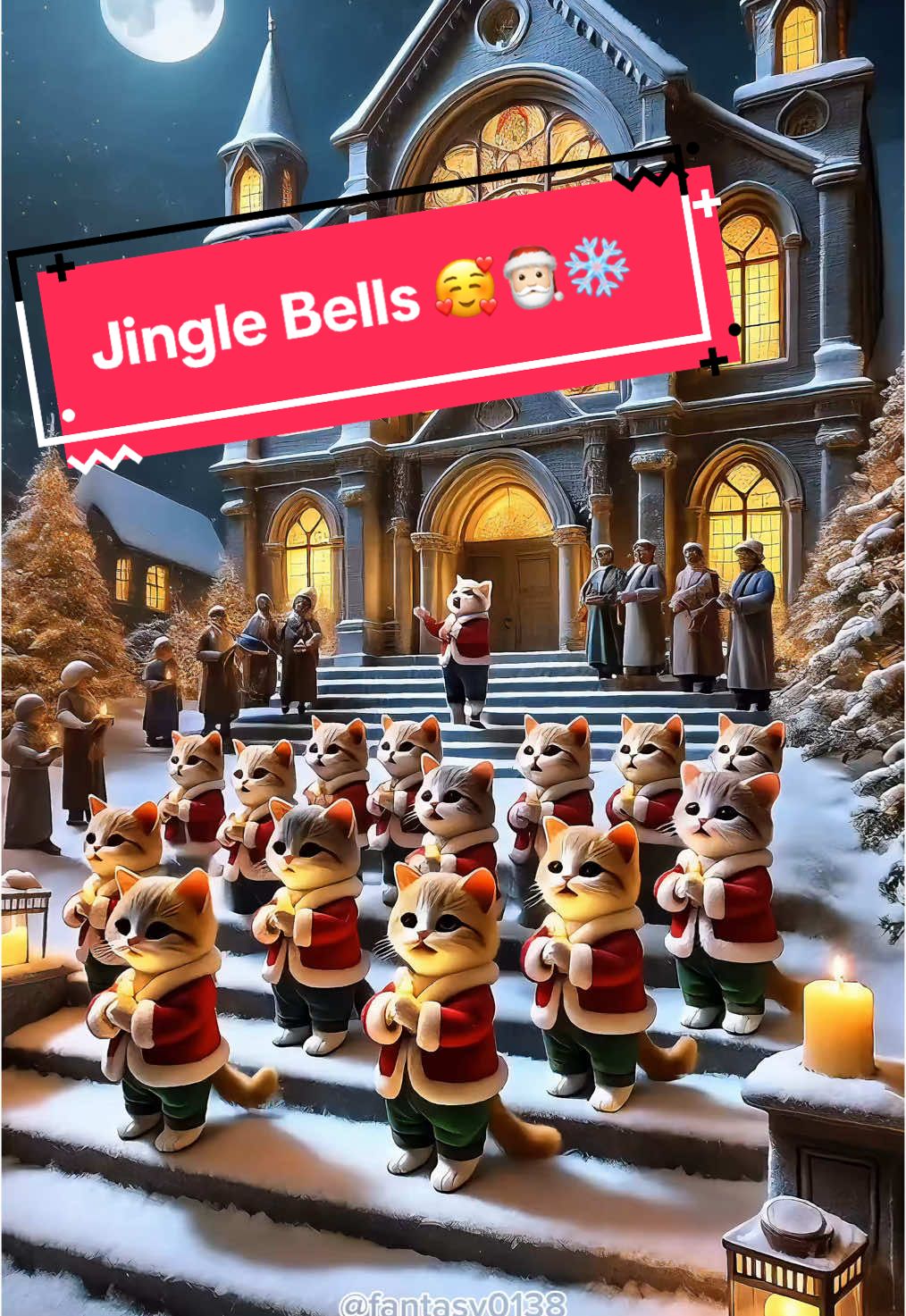 Jingle Bells, Jingle Bells ❄️🎅🏻🎁❤️ #jinglebells #christmas #aianimation #aiart #santa #cat