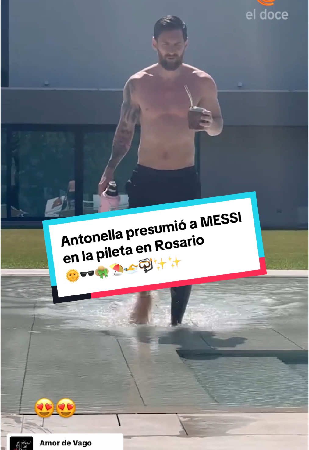 Relajados a puro sol y mate 🌞🧉 😎 Antonela Roccuzzo compartió un video de Messi (@leomessi) disfrutando de un día de descanso en la pileta. 🕶️ Con mate en mano y el termo en la otra, Lio camina tranquilo por su propiedad en Kentucky, un exclusivo country en Funes, donde se encuentra con su familia celebrando las fiestas en Rosario. 👀 Un vistazo a su intimidad en estos días de descanso en el país.