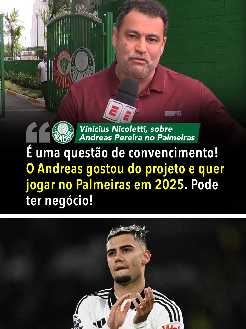 ANDREAS PEREIRA NO PALMEIRAS? 😱👀 Segundo o nosso Vinicius Nicoletti, o jogador já gostou do projeto do Verdão e a tudo depende de um convecimento do Fulham para negociar o jogador. Seria um bom reforço para o Palmeiras? #FutebolNaESPN #Futebol #Palmeiras #AndreasPereira #TikTokEsportes 