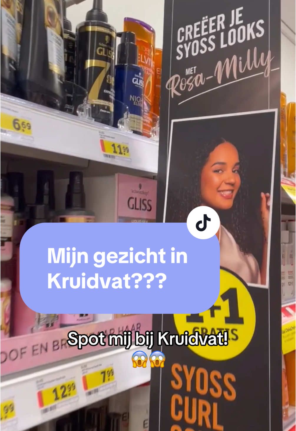 Heb jij mij al gespot bij Kruidvat? Dit was echt een droom samenwerking! & vergeet niet te rennen voor korting #modelvlog #krullen #droombaan #GetSYOSSED AD @syoss.official 