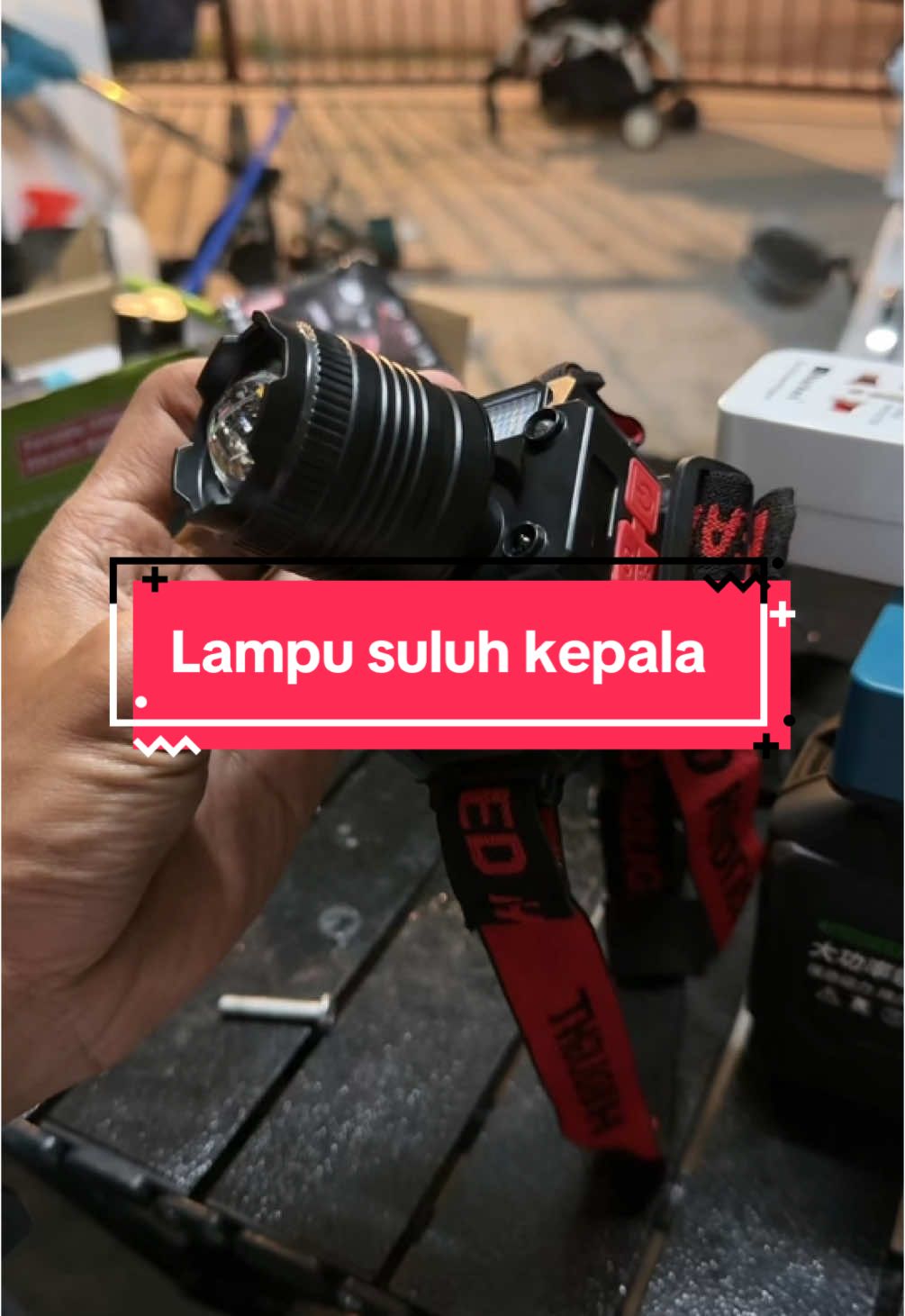 Lampu suluh kepala kalis air dan ada sensor #lampusuluh #lampusuluhled 