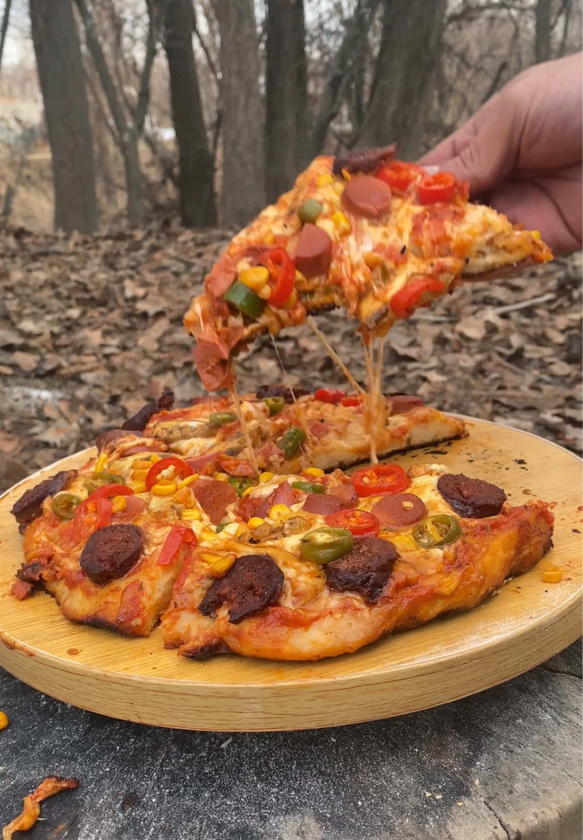 Pizza 🍕     #pizza #nature #asmr #footballtiktok #camping #tarifler 