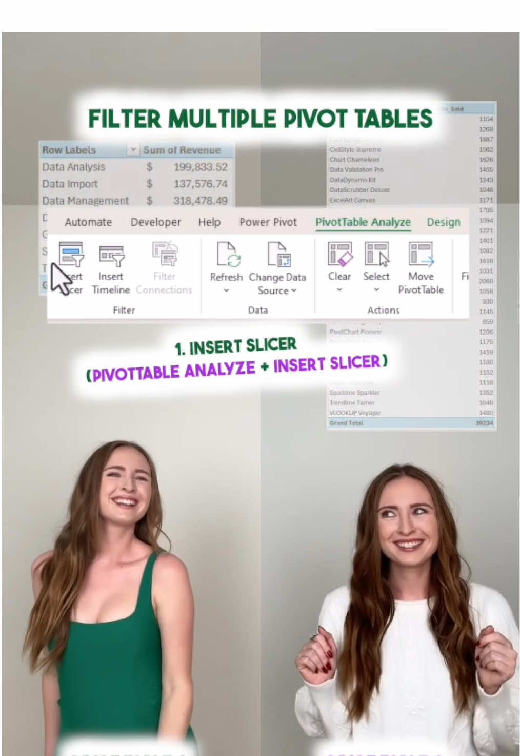 Filter multiple Pivot Tables 👯 👉 Click the link in my bio to register for my FREE Excel class on Pivot Tables and Data Visualization⚡