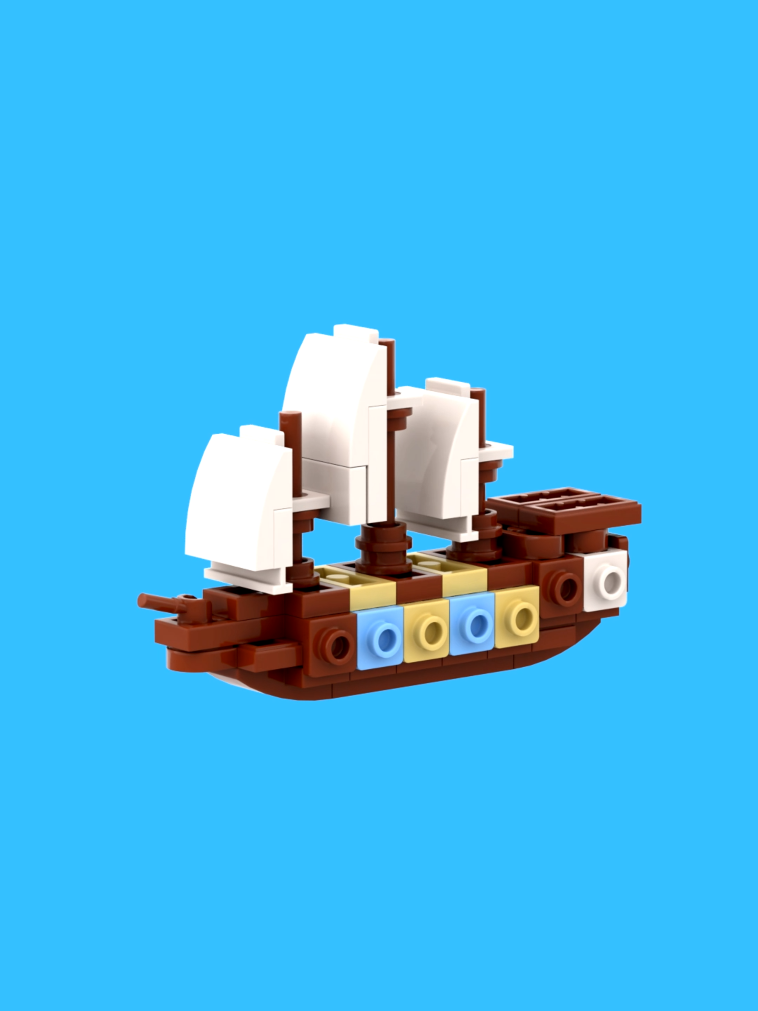 This is a micro-scaled version of the Imperial Flagship from the LEGO Pirates theme set 10210. I've used several interesting building techniques on my own as this is my first attempt at making sail ships in this scale. What do you think about this MOC? Designed and rendered by The Bobby Brix Channel. Music: Windy Old Weather by Kevin MacLeod. #legotiktok #legobuild #bobbybrix #legomoc