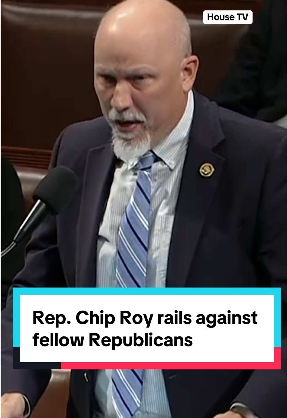 On the House floor on Thursday, Texas Rep. Chip Roy railed against his fellow Republicans for pushing forward a bill that adds to the national debt.  