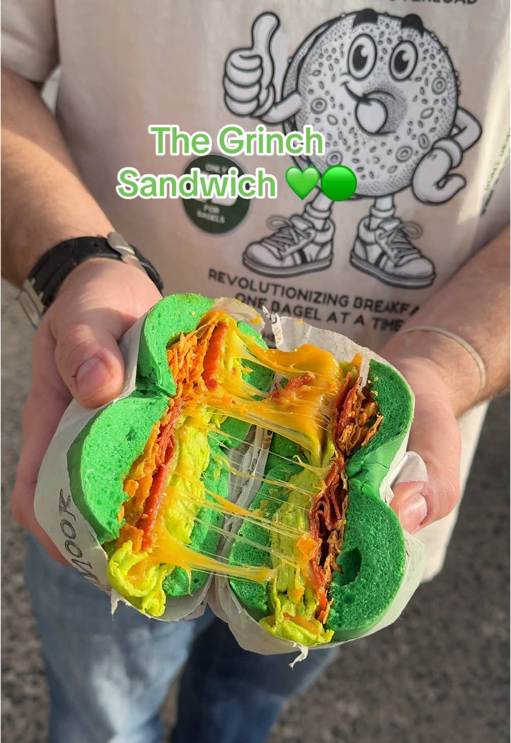 Grinch Sandwich 💚🎄 #thebagelnook #grinch #bagelshop #njtok #vegasfood #christmastiktok #foryoupage #food #njfoodie #njeats #fypシ #bagelnook #grinchtiktok #grinchtok 