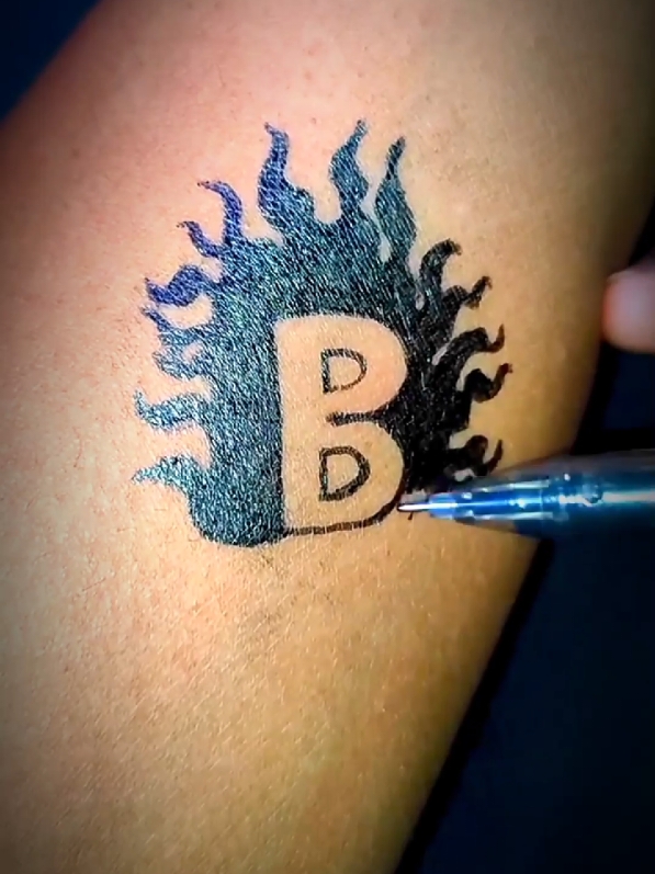 B alphabet letter tattoo design 🤩 _._._.__art _tattoo _artist _viral #temporary  tattoos......#tattoo #tattoink #art #drawing #asmr 