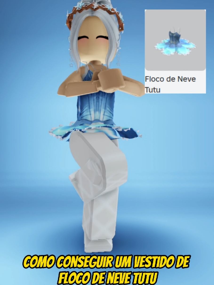 Como conseguir um vestido de floco de neve tutu, com 10k de cópias no Roblox. ❄️ #Roblox #robloxfyp #games #foryou #foryoupage 