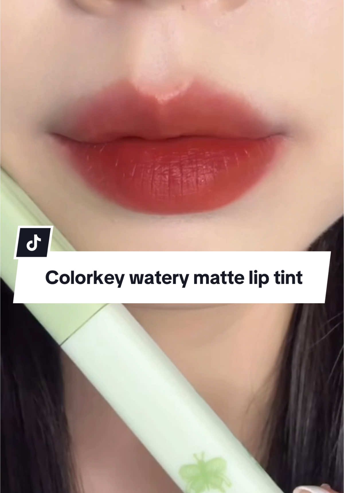 Colorkey watery matte lip tint màu O346 (cam đỏ nâu) phù hợp mọi loại da #colorkey #swatchson #lipstick #O346 #camdonau 