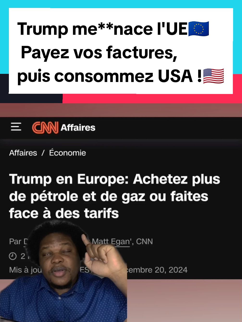 Trump me**nace l'UE🇪🇺  Payez vos factures,puis     consommez USA !🇺🇸😂 #macrondestitution #macrondemission #francetiktok🇨🇵 #francetiktok🇫🇷 #russia🇷🇺 #poutine🇷🇺 #francetiktok #donaldtrump2024 #donaldtrump2020 #unioneuropea🇪🇺 