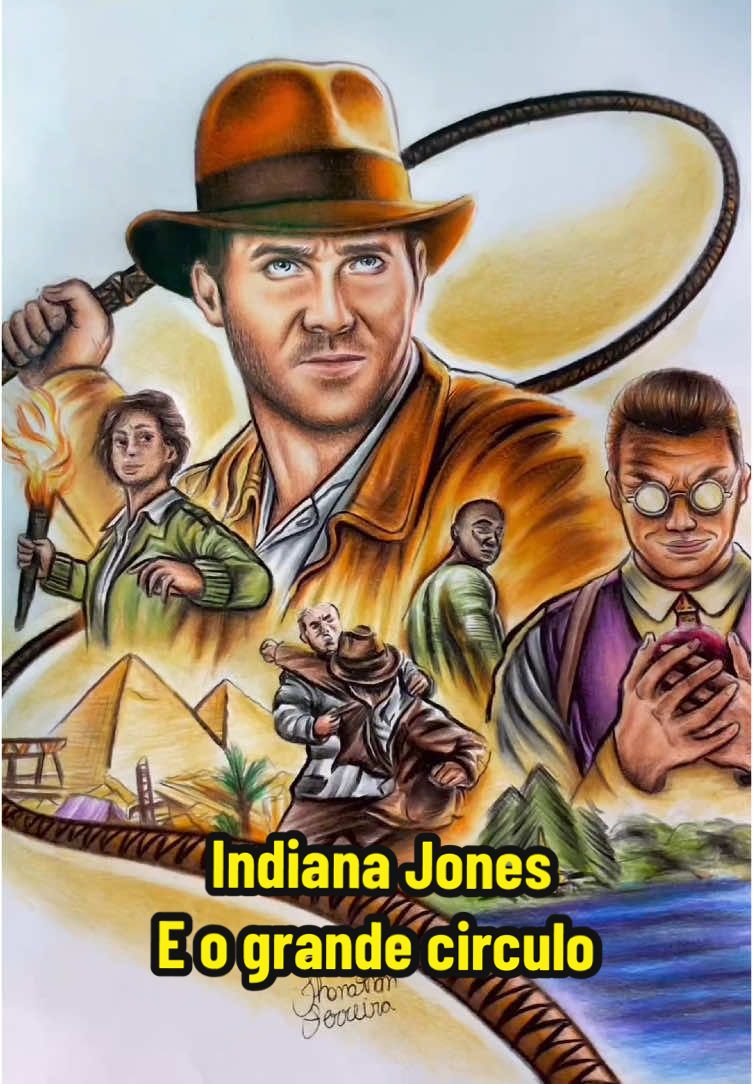 Indiana Jones agora está em versão de jogo, e eu fiz uma arte insana inspirada no game! ✍🏻🎨 #ad #indianajones #desenho #arte @Bethesda 