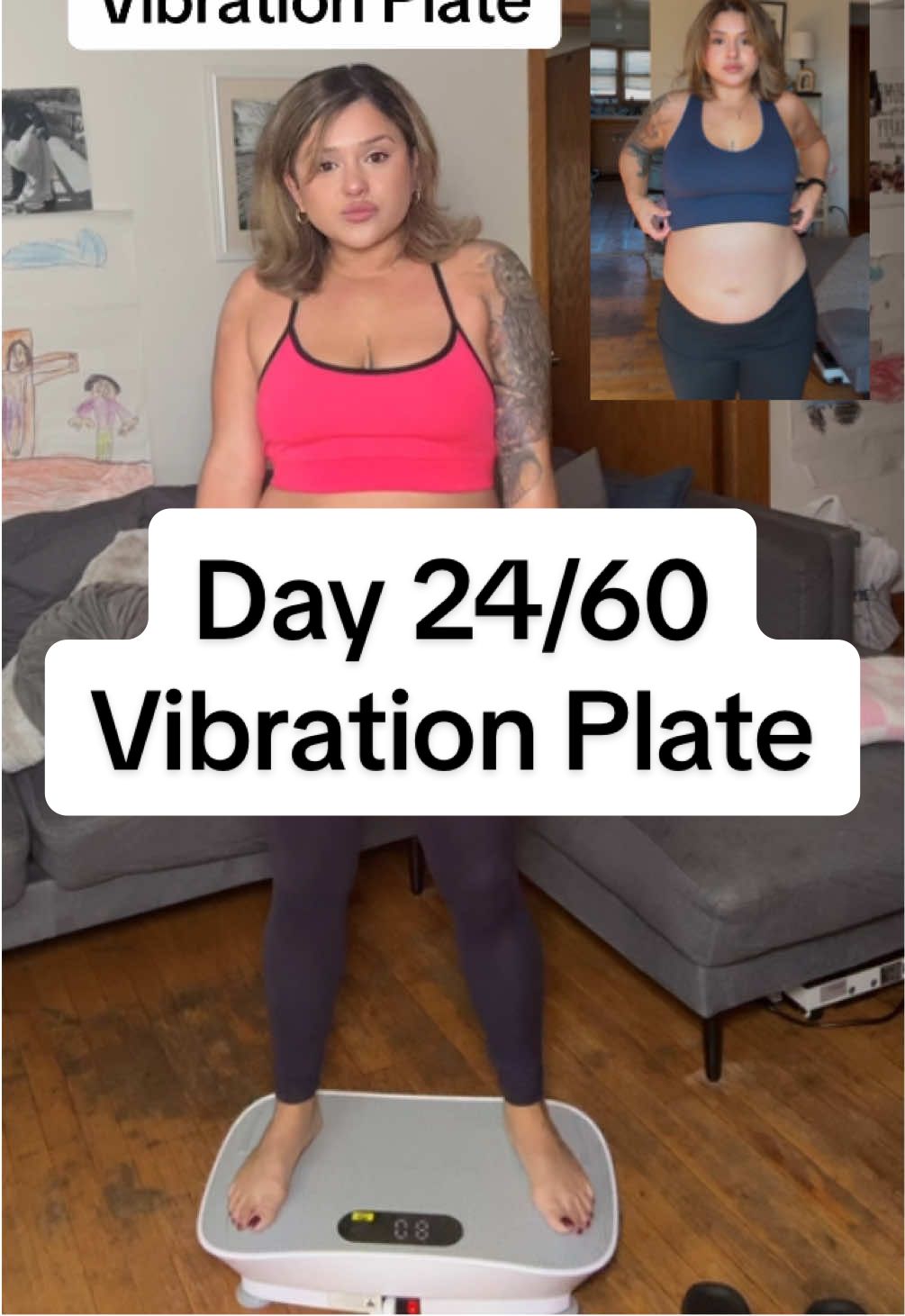 Day 24/60 Vibration Plate Journey. #viberationplate #workoutjourney #homeworkout #homeworkoutsforwomen #lowimpactworkout #vibrationplatebenefits #lowinpactexercise #lymphaticdrainage 