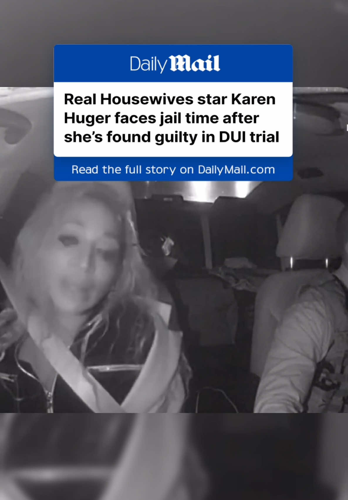 A verdict was reached in Real Housewives of Potomac star Karen Huger's DUI trial — nine months after crashing her Maserati in Maryland. PEOPLE reported that Huger was found guilty on nearly all counts except for a charge of reckless driving and a sentencing hearing has been scheduled for January 29, 2025. In a statement, Huger's legal team said they were 'disappointed in the jury's verdict' and suggested they may appeal the decision. Fans were shocked when news broke that Huger had crashed her car while driving in 'an aggressive manner' on March 19, 2024. While she was not arrested, she did receive a total of six traffic violations, including negligent and reckless driving, driving way over the speed limit, and driving with a suspended registration. The traffic violations have fines ranging from $50 to $510. #bodycam #camera #driving #realhousewives #guilty #karenhuger 