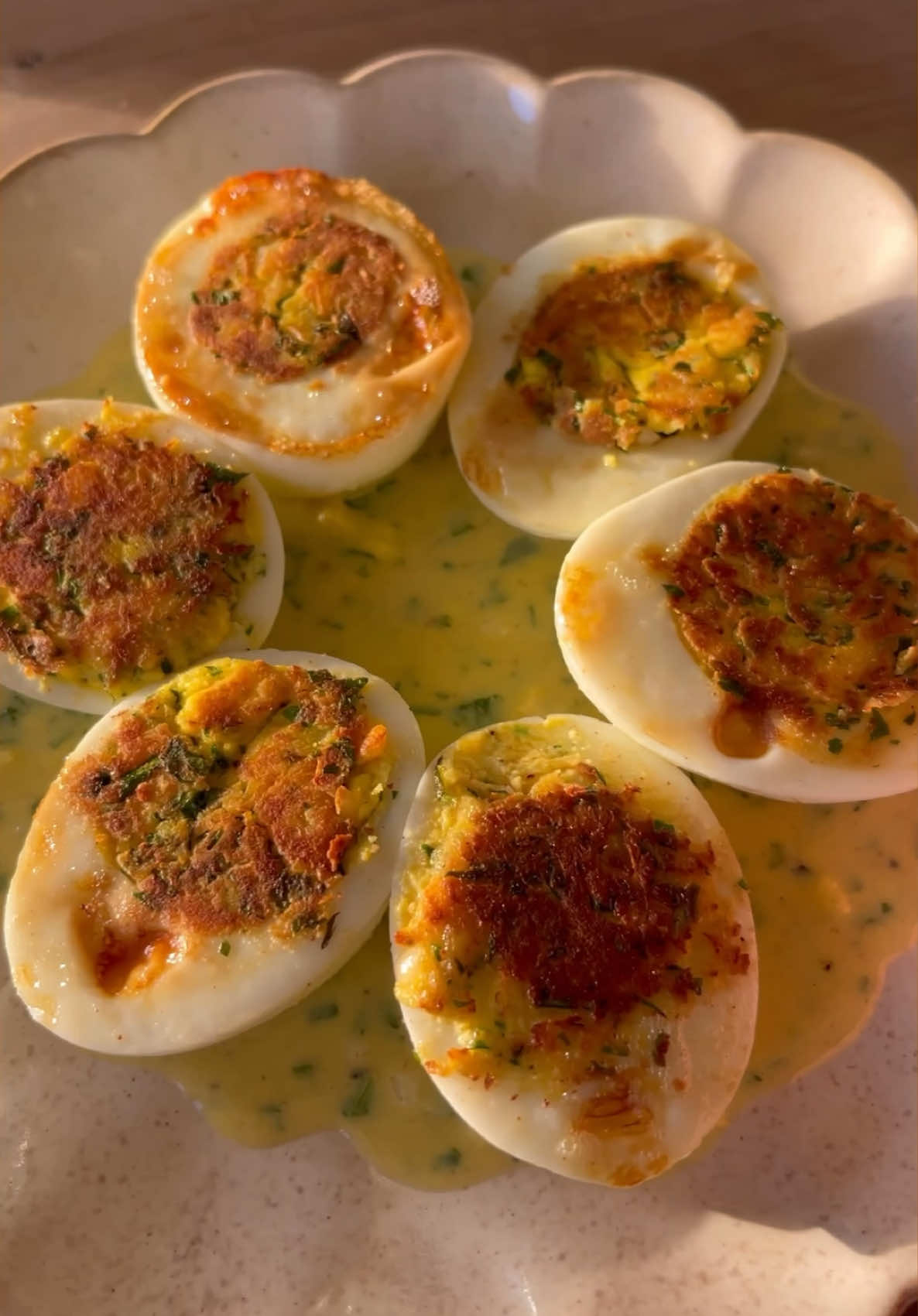 Because sometimes you just have to give your holiday appetizer spread an upgrade with Jacques Pepin’s eggs Jeannette 🙂‍↕️  #eggsjeannette #deviledeggs #eggrecipe #appetizerideas #holidayappetizer #easyappetizer