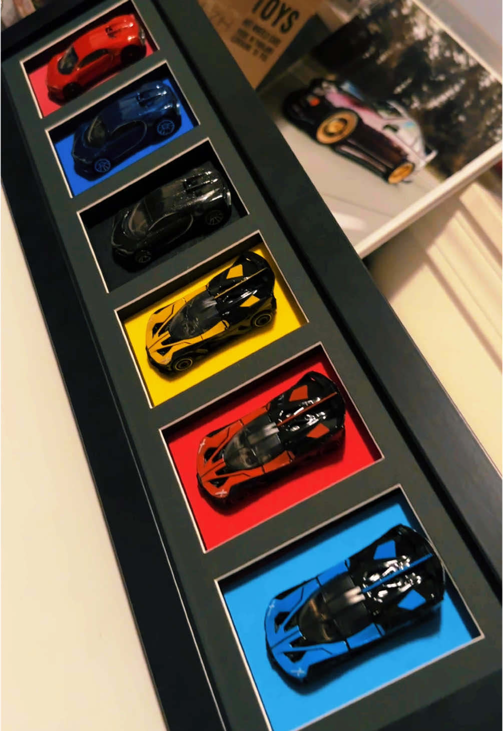 Simple yet beautiful display to give someone for christmas🙏 what cars should i do next? #fyp #cars #hotwheels #christmas #holidays #pnw #pdx #cartok #bugatti #mattel #fam #viral 