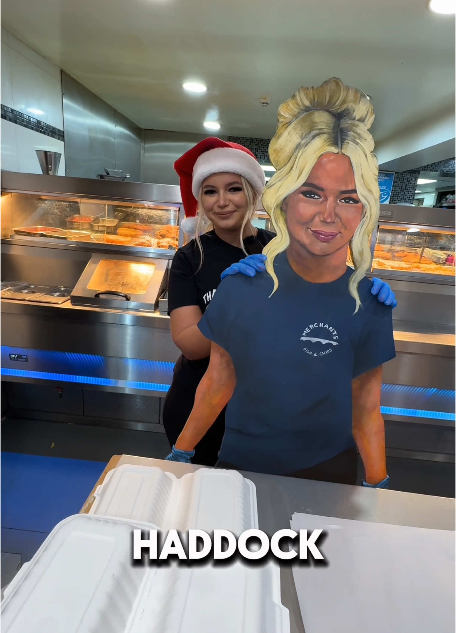 Chip Shop Diva is back everyone! Ordering the mini haddock meal with a drink or two just in time for Christmas. @Dest @MitchsPOV cutout artwork by @PINGriff  - #fishandchips #fish #Foodie #food #seafood #chips #foodporn #instafood #takeaway #merchantsfishbar #foodstagram #foodblogger #eatlocal #dinner #merchantschippygirl #chipshopdiva #delicious #yummy #chippytea #fishnchips #tasty #supportlocal #chippychips #restaurant #viral #fyp 