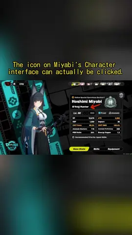 The icon on Miyabi's Character  interface can actually be clicked.#zzzero#zenlesszonezero#fyp