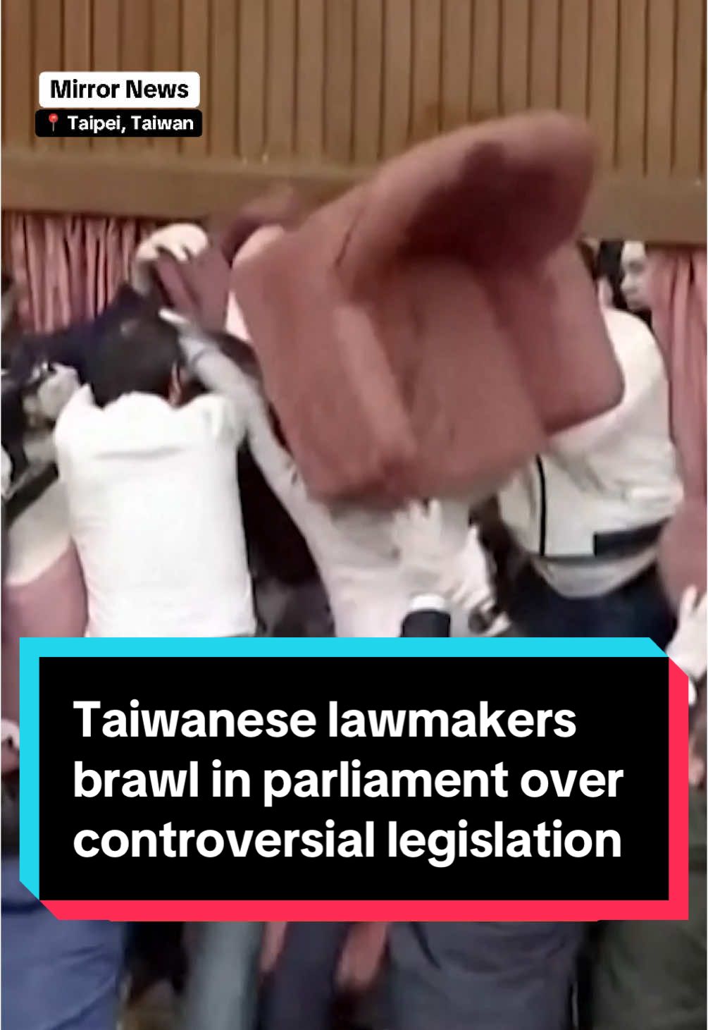 Chaos erupted in Taiwan’s legislature on Friday as lawmakers clashed over controversial bills, from stricter rules for elected officials to constitutional court reforms. #news #brawl #taiwan #taiwan🇹🇼 #parliament 