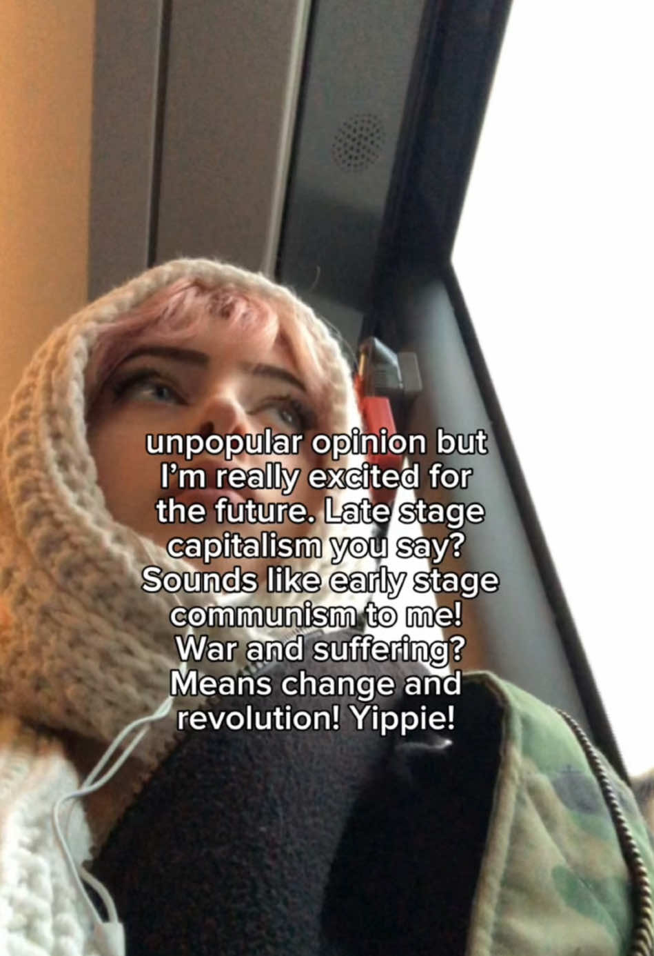 (Edit: maybe not communism but a system that we have never seen before but is least similar to capitalism, you get me?) because history is always repeating itself (ignore the frog blink lol) #hopecore #history #politics #pinkhair #unpopularopinion #fyp 